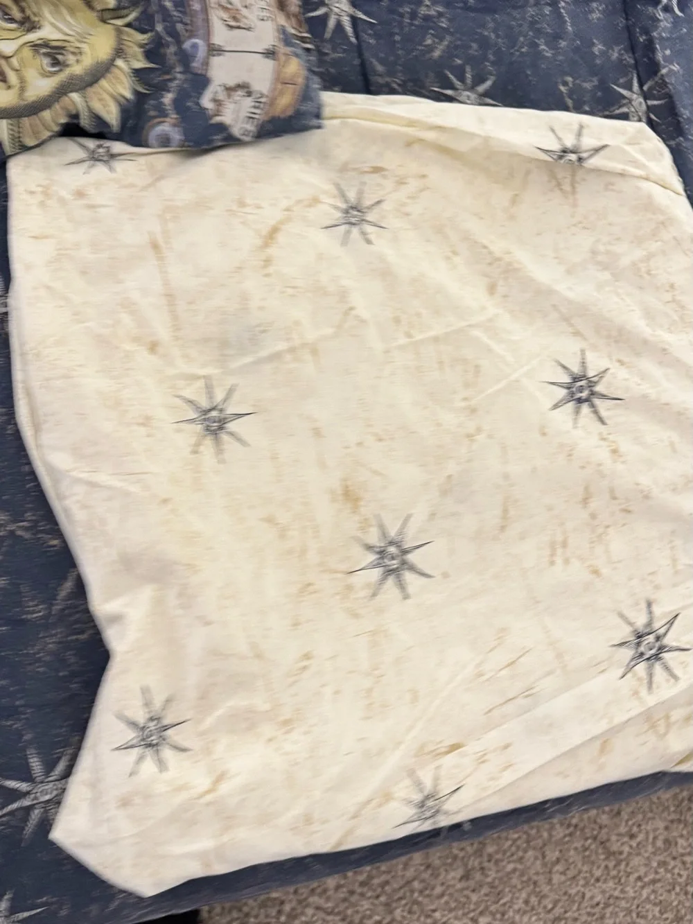 Y2K Vintage 90s Celestial Sun & Moon Navy Comforter Set